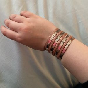 Gold and pink cuff bracelet